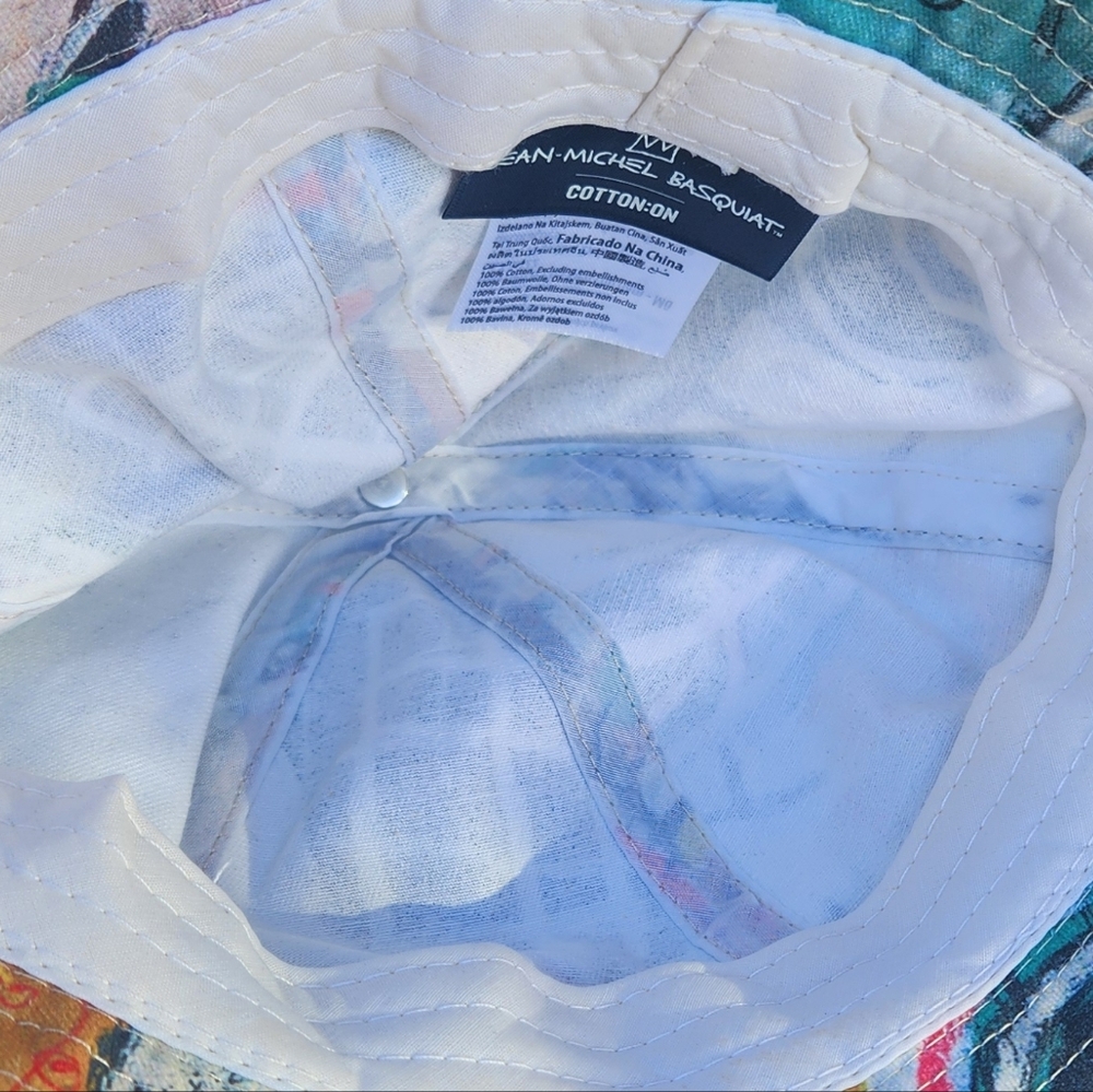 Jean Michael Basquiat X Cotton On Multicolor Artistic Bucket Hat - Picture 6 of 6